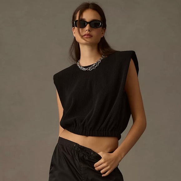 Anthropologie Endless Rose Textured Muscle Tee - Picture 1 of 16